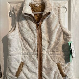 Women's Cream Fleece Vest